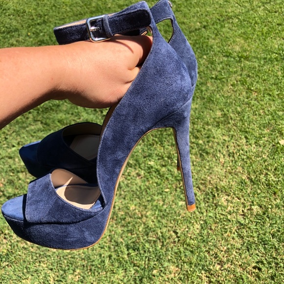 Zara blues suede platform stiletto - Picture 1 of 7